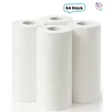 Küchenrolle weiß, 16x4 Rollen, 3-lagig, 3.072 Blatt, 26x23cm, saugstark 100% Zellstoff recyclebar, Strukturprägung