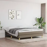Homgoday Boxspringbett Bett Bettgestell Polsterbett Lattenrahmen Einzelbett | Doppelbett Rahmenbettgestell Bettrahmen ohne kopfteil Bett für Schlafzimmer Taupe 180x200 cm Stoff