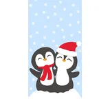 10 Taschentücher Pinguine mit Weihnachtsmütze 22x21 cm