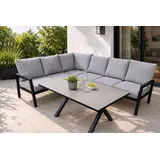 teico group Lounge-Set 7-tlg. Anthrazit/Grau