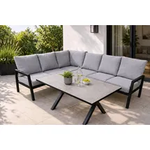 teico group Lounge-Set 7-tlg. Anthrazit/Grau
