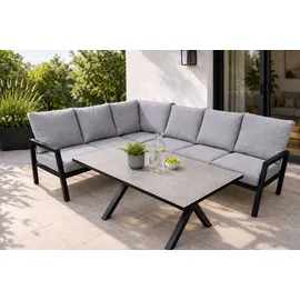 teico group Lounge-Set 7-tlg. Anthrazit/Grau