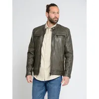 Lederjacke MUSTANG "31022117", Herren, Gr. M, grün (dunkelgrün), Obermaterial: 100% Lammleder; Futter: 100% Baumwolle; Ärmelfutter: 100% Polyester; Taschenfutter: 100% Baumwolle, Jacken