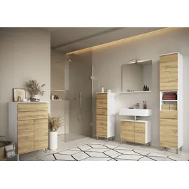 Germania Torrance Badkommode 60 x 97 x 34 cm Weiß/Eiche