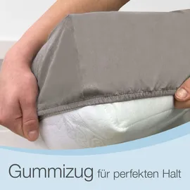 eloneo Spannbettlaken Polyester 140 x 200 cm grau