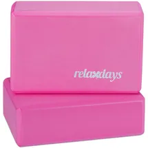 Relaxdays Yogablock im 2er Set, Weiß,Rosa