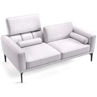 Sofanella 2-Sitzer Leder Salerno, Relaxsofa, Designsofa, Designer Couch, Italienisches Sofa, 2er Sofa weiß