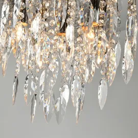M2OUTLET M2 OUTLETLED-Kornleuchter Silber eckig, Chrom, Ø42cm, klar mit Besätzen