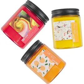 Beliani Duftkerzen 3er Set mehrfarbig