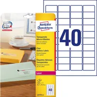 Avery Zweckform L4770-25 transparent 25 Blatt 1.000 Etiketten)