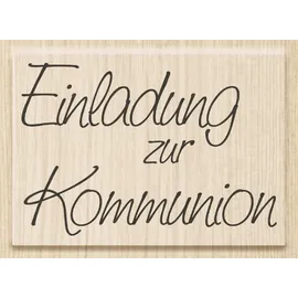 Brunnen Motivstempel 'Einladung zur Konfirmation' 6,8x4,2cm