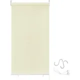 AufuN Außenrollo Balkon Outdoor Rollo Wetterfest 100 x 240 cm Outdoorrollo Sonnenschutz Balkonrollo UV Schutz, Reflektierende Thermofunktion für Fenster & Türen, Beige