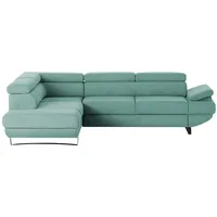 Switch Ecksofa aus Mikrofaser Gio ¦ türkis/petrol ¦ Maße (cm): B: 263 H: 88 T: 200