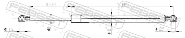 FEBEST Gasfeder, Motorhaube 02117012 für NISSAN