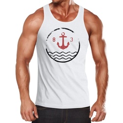 Neverless Tanktop Herren Tank-Top Anker Vintage Wasser Muskelshirt Muscle Shirt Neverless® mit Print weiß XL