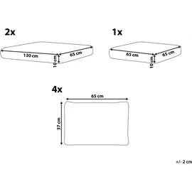 Beliani Kissenbezug Coccorino 130 x 65 cm Dunkelgrau