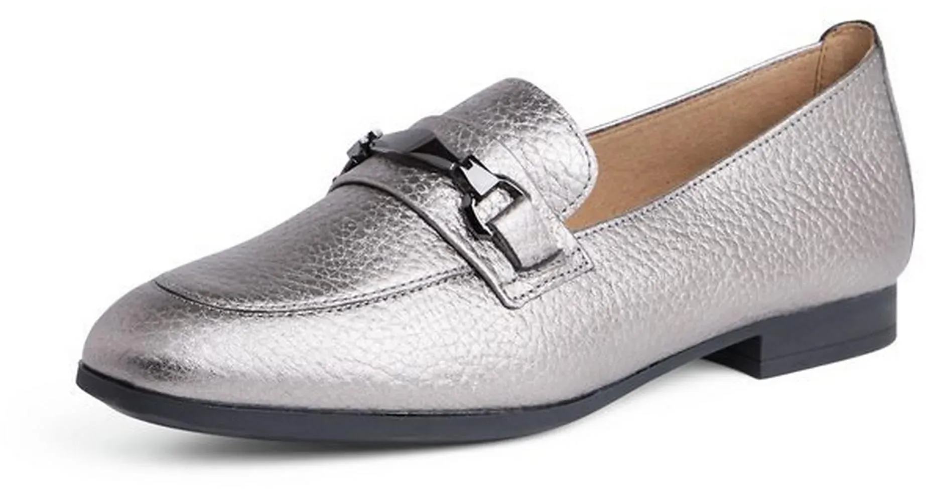 Les mocassins en cuir vachette structuré  Gabor gris