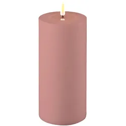 Outdoor Stumpenkerze LED staubiges rosa 10 x 20cm
