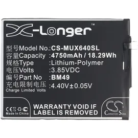 AccuCell Akku passend für Xiaomi Mi max. Dual SIM, Li-Polymer, 3,85V, 4750mAh, 18,3Wh, built-in, ohne Werkzeug