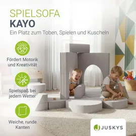 Juskys Kindersofa Kayo  mit Burgmotiv Polyester beige