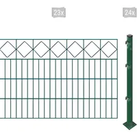 Arvotec Doppelstabmattenzaun ARVOTEC "ESSENTIAL 80 zum Aufschrauben "Karo" mit Zierleiste", grün (dunkelgrün), H:80cm, Stahl, Kunststoff, Zaunelemente, Zaunhöhe 80 cm, Zaunlänge 2 - 60 m