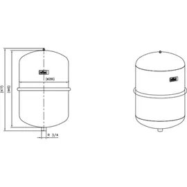 Reflex Membran-Druckausdehnungsgefäß N 4 bar 25 l Weiß