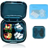 Tablettenbox mit 4 Fächern Tragbare Masken-Aufbewahrungstasche es Geschenk, Tragbare Pillendose, Organizer, Kleine Pillendose Transparent, Tragbar, für Tasche oder Rucksack und Reisen