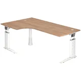 bümö Eckschreibtisch Nussbaum / Weiß