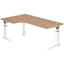 bümö Eckschreibtisch Nussbaum / Weiß