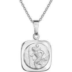 trendor 41872 Herren-Halskette mit Christophorus Anhänger 925 Silber, 50 cm