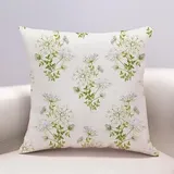 Kissenbezug 80x80 Grün Weiß Kopfkissenbezug 80x80 Superweicher Baumwolle Hanf Couchkissen Resistent Atmungsaktiv Kissenbezüge 80x80 Verdecktem Zip Voll Sofakissen 80x80cm/1 Pcs