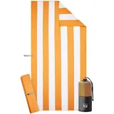 Blumtal Handtuch 90 x 180 cm Gelb/Weiß gestreift