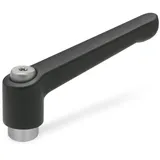 ganter norm Ganter Normelemente GN 300.1-78-M10-SW 1-78-M10-SW-Verstellbare Klemmhebel mit Edelstahl-Gewindebuchse, schwarz, strukturmatt, Grifflänge: 78mm Gewinde: M10