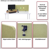 MCW Akustik-Tischtrennwand MCW-G75, Büro-Sichtschutz Schreibtisch Pinnwand, doppelwandig Stoff/Textil ~ 60x65cm grün
