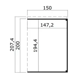 Weka Gartenhaus-Anbaudach FELIX_FYNN 1,5 A 150 x 200 cm Beige