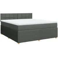 VidaXL Boxspringbett mit Matratze Dunkelgrau 180x200 cm Stoff