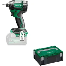 Hikoki Akku-Schlagschrauber - 18 V, 1/4" 210 Nm Drehmoment, Brushless Motor, Triple Hammer, IP56 staub- & wasserfest, LED-Licht, kompakt & leicht - Inkl. Transportkoffer - Ohne Akku und Ladegerät
