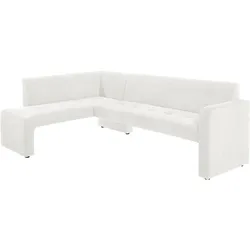 Eckbank EXXPO - SOFA FASHION "Barista, bequem und elegant, hohe Bodenfreiheit", weiß, B:157cm H:82cm T:245cm, Luxus-Microfaser (100% Polyester), Sitzbänke, moderne Sitz- und Rückenverarbeitung, frei im Raum stellbar