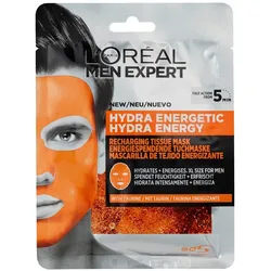 L’Oréal Paris Men Expert Hydra Energy feuchtigkeitsspendend gegen müde Haut mit Taurin Tuchmaske Herren 