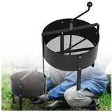fivmen Gartensieb Kompostsieb 40x45cm Erdsieb Handkurbelsieb mit Griffe Sieb für Rasen Garten