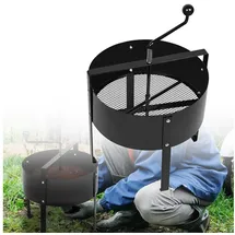fivmen Gartensieb Kompostsieb 40x45cm Erdsieb Handkurbelsieb mit Griffe Sieb für Rasen Garten