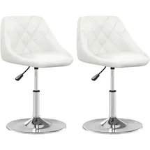 vidaXL Esszimmerstühle 2 Stk. Weiß Kunstleder