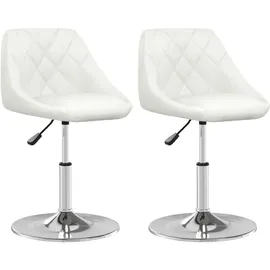 vidaXL Esszimmerstühle 2 Stk. Weiß Kunstleder