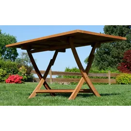 ALEOS. ECHT TEAK Klapptisch 140 x 80 x 77 cm Braun