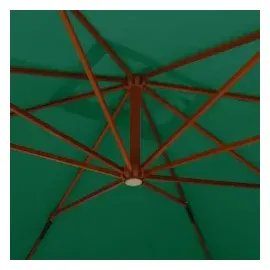 vidaXL Ampelschirm mit Holzmast 400 x 300 cm Grün