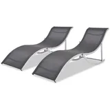furnicato Klappbare Sonnenliegen 2 Stk. Aluminium und Textilene,