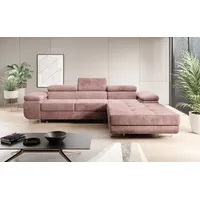 Luxusbetten24 Schlafsofa Designer Sofa Calvera in Cord, mit Stauraum und Schlaffunktion rosa