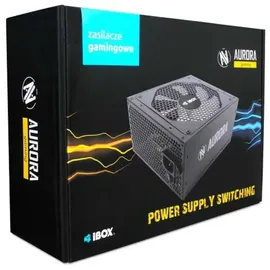 iBox AURORA 500W 14cm fan PSU GAMING (500 W), PC Netzteil, Weiss