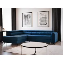 Sofnet Ecksofa mit Schlaffunktion und Bettkasten, Wohnlandschaft mit einstellbare Kopfstützen, Couch, Sofa, Bettsofa, Schlafsofa (Blau (Kronos 09),...