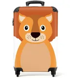 NoBoringSuitcases.com© Kinderkoffer Tierporträt - Löwe - Kinder 55x35x20cm, 4 Rollen, Kinder Koffer Klein, Trolley Handgepäck bunt 35 cm x 55 cm x 20 cm